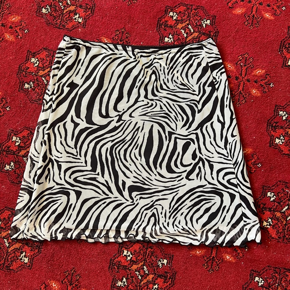 Urban Outfitters Zebra Mesh Mini Skirt